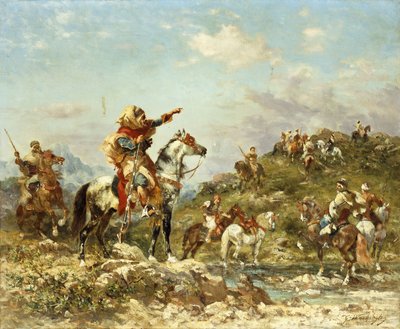 Arabische krijgers te paard door Georges Washington