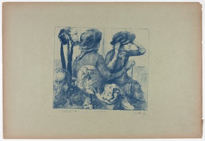 Vrouwen in een hoedenwinkel door Georges William Thornley