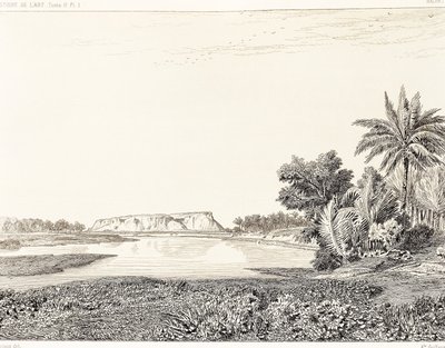 Irak, uitzicht op Babylon, tekening door F. Thomas uit gravure door Georges Perrot en Charles Chipiez, Histoire de l