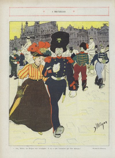 In Brussel. Illustratie voor Le Rire door Georges d 1878 1937 Ostoya