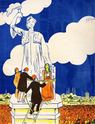 Turkije bindt Bulgarije aan het Vrijheidsbeeld, 1908 door Georges d 1878 1937 Ostoya