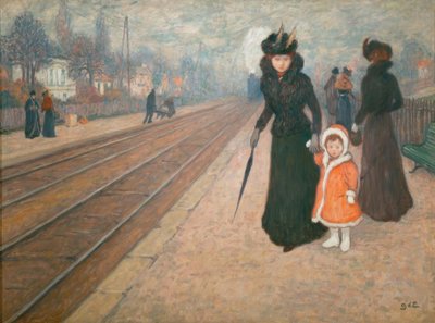 Het voorstedelijke station door Georges d Espagnat