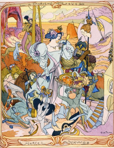 Centraal paneel van een drieluik illustratie uit het boek 