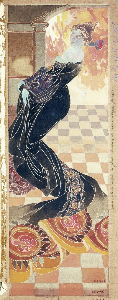 Dame in Zwarte Jurk, c.1900 door Georges de Feure
