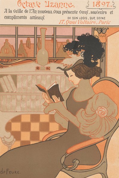 Nieuwjaarswensen voor 1897 van Octave Uzanne, 1896 door Georges de Feure