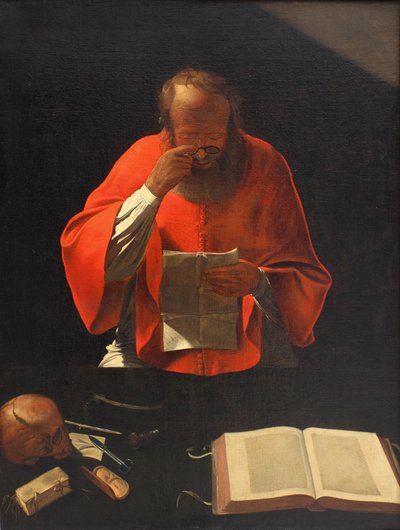 Sint Hiëronymus lezend Kopie, ca 1636 door Georges de La Tour