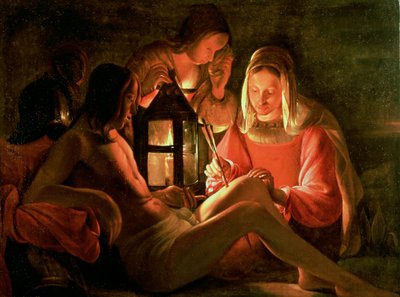 St. Sebastian verzorgd door de Heilige Vrouw door Georges de La Tour