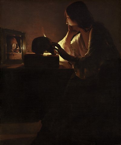 De berouwvolle Magdalena, c. 1635-1640 door Georges de La Tour