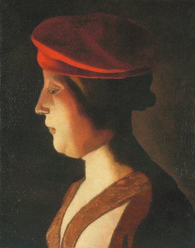 Hoofd van een vrouw; een fragment door Georges de La Tour