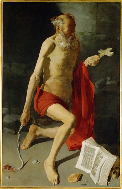 Boetedoening van de heilige Hiëronymus (schilderij) door Georges de la Tour