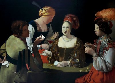 De valsspeler met de aas van diamanten door Georges de La Tour