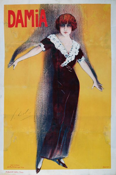 Poster ter promotie van Damia (1889-1978) door Georges pseudonym of Edmond Vernier Dola