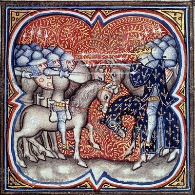 Karel Martel vecht tegen de Saracenen bij Tours-Poitiers in 732, Grote kronieken van Frankrijk (27408010460) door Georgia Levan Ramishvili from Tbilisi