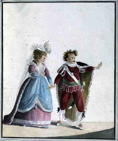 John Edwin (1749-90) en Sarah Siddons (1755-1831) door Georgiana Jane Keate