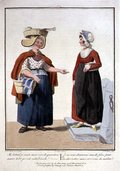 Visverkopers, gegraveerd door L. Portman door Georgius Jacobus Johannes van (after) Os