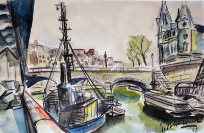 De Seine in Parijs 1948 door Gerald Bloncourt