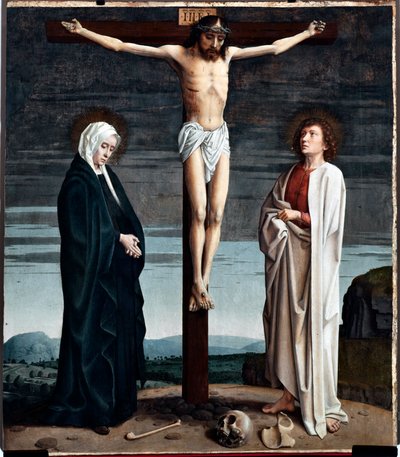 Kruisiging Polyptiek Paneel van de Kerk van San Gerolamo della Cervara door Gerard David