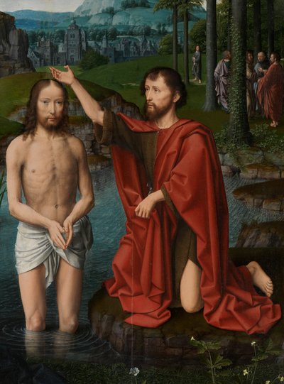 Detail van het centrale paneel van de Doop van Christus, c.1502-08 door Gerard David