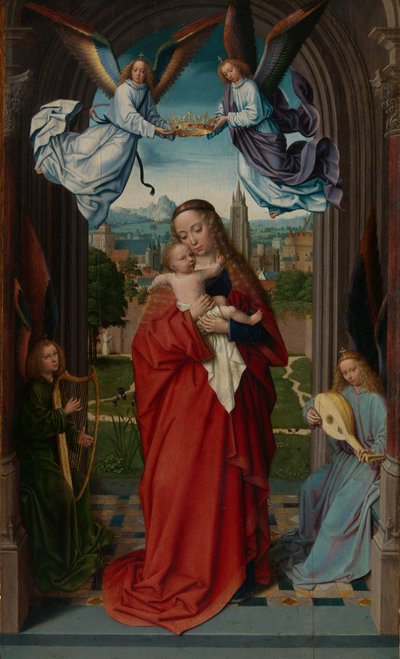 Maagd en Kind met Vier Engelen, ca. 1510-15 door Gerard David
