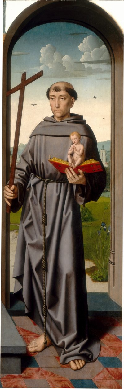 Het Sint-Anna Altaarstuk: Sint-Antonius van Padua (rechterpaneel) door Gerard David and Workshop