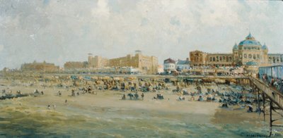 Een zomerdag op het strand van Scheveningen bij het Kurhaus door Gerard Delfgaauw