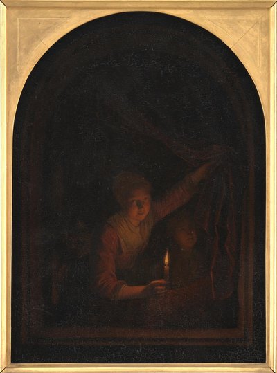 Meisje met een kaars door Gerrit Dou