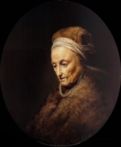 Portret van Rembrandts moeder door Gerrit Dou