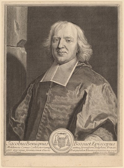 Jacques Benigne Bossuet door Gerard Edelinck after Hyacinthe Rigaud