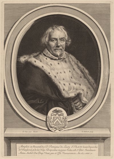 Remi Du Laury door Gerard Edelinck after Jacob van Oost II