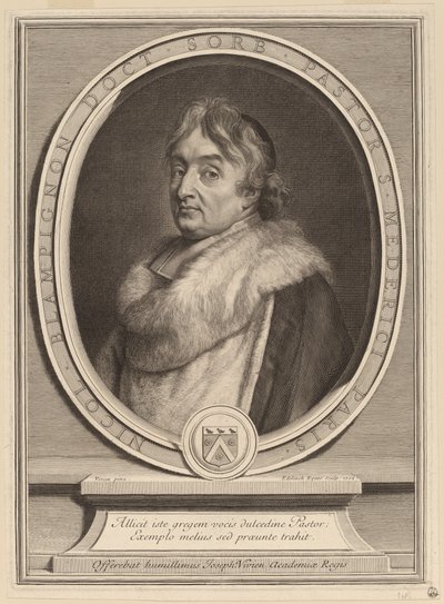 Nicolas de Blampignon door Gerard Edelinck after Joseph Vivien