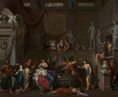 De dood van Cleopatra, c.1700-10 door Gerard Hoet
