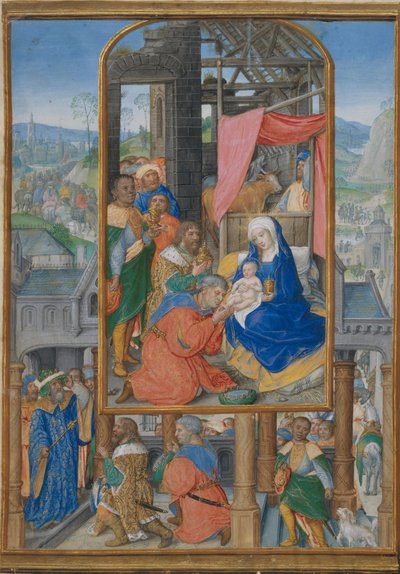 Manuscriptverlichting met aanbidding van de wijzen, ca. 1515-25 door Gerard Horenbout