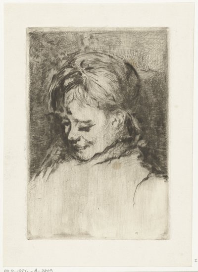 Portret van een meisje, naar links door Gerard Jan Bos