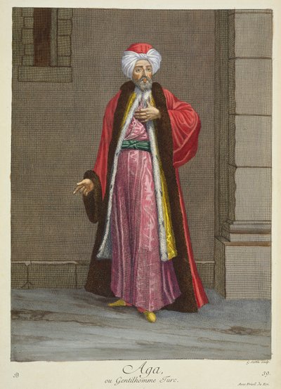 Aga, of Turkse heer door Gerard Jean Baptiste Scotin