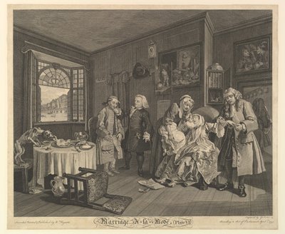 Marriage A-la-Mode, Plaat VI door Gerard Jean Baptiste Scotin
