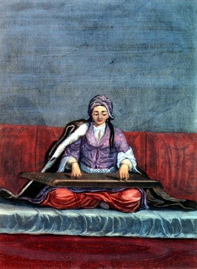Turks meisje dat de citer speelt, gegraveerd door Gerard Jean Baptiste Scotin door Gerard Jean Baptiste Scotin