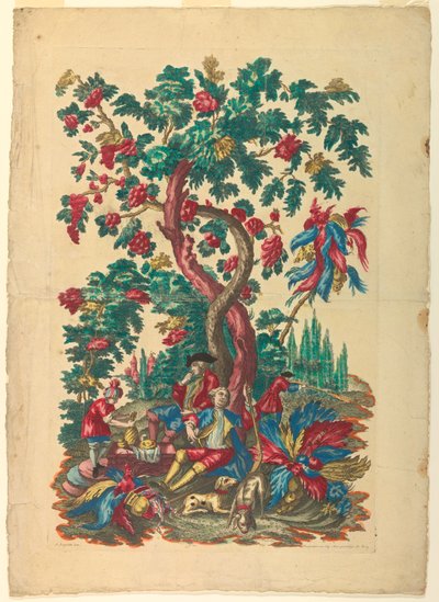 Maaltijd van de jagers door Gerard Jean Baptiste Scotin the Younger
