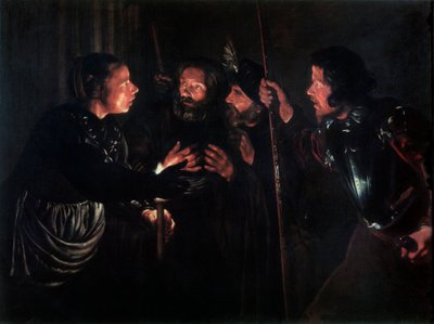 De Verloochening van Sint Petrus, 1620s door Gerard . Seghers