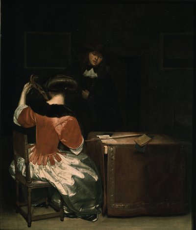 De Muziekles door Gerard, Ter Borch