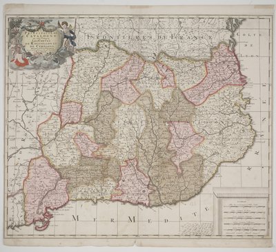 Vorstendom Catalonië, ca. 1702 (handgekleurde ets) door Gerard Valck