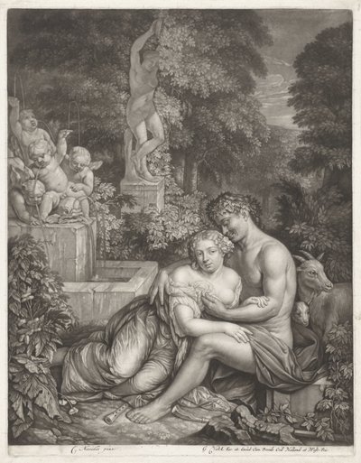 Vertumnus en Pomona door Gerard Valck
