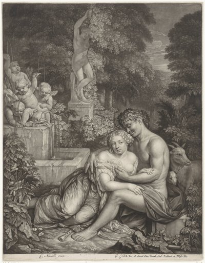 Vertumnus en Pomona door Gerard Valck