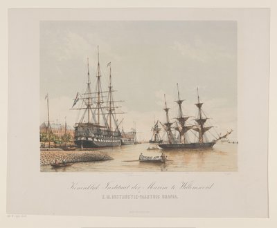 Korvet Z.M. Urania en linieschip Z.M. Kortenaert door Gerard Voorduin