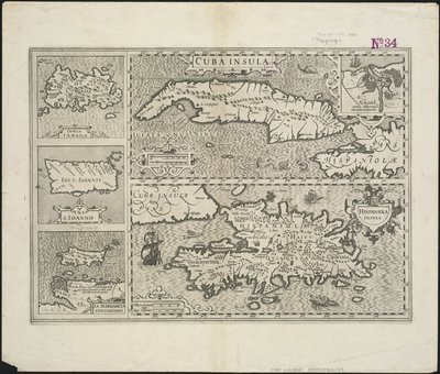 Cuba Insula; Hispaniola Insula, gegraveerd door Hendrik Hondius door Gerard after Mercator