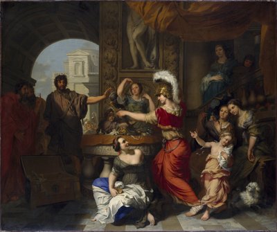 Achilles ontdekt door Ulysses tussen de dochters van Lycomedes op Skyros door Gerard de Lairesse