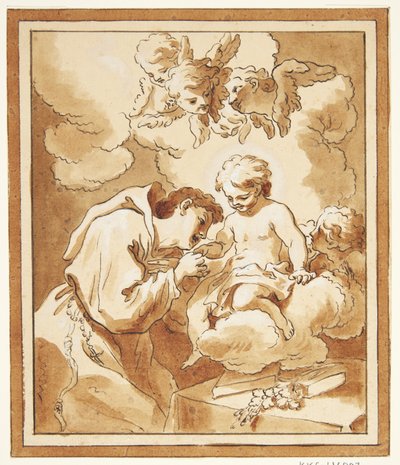Het Kind Jezus zwevend op een wolk door Gerard de Lairesse