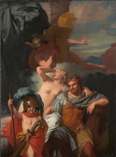 Mercurius beveelt Calypso om Odysseus vrij te laten door Gerard de Lairesse