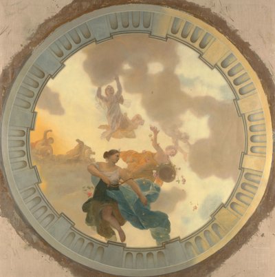 Onderdeel (middendeel) van een plafondschildering met als hoofdvoorstelling Diana en haar gezellinnen door Gerard de Lairesse