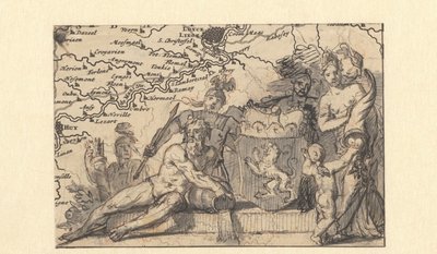 Ontwerp voor een vignet met het wapen van Brabant door Gerard de Lairesse