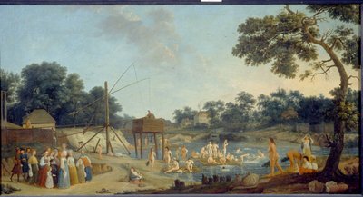 Uitzicht op de Serebryanichesky badhuizen in Moskou door Gerard de la Barthe